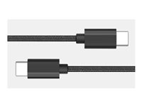 GRATEQ - USB-kabel - 24 pin USB-C (han) til 24 pin USB-C (han) - ac 100- 240 V - 5 A - 50 cm - USB Power Delivery (5 A, 100 W) - sort 85064QC