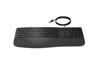 HP 485 Comfort - Tastatur - multi-enhed, 23 programmerbare taster, 3-zoners layout - full size - USB - Pan Nordic - sort 8T6M2AA#UUW