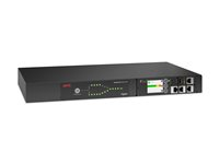 APC - Automatisk transferkontakt (rackversion) - AC 230 V - 3840 VA - 1-faset - USB, Ethernet 10/100/1000 - output-stikforbindelser: 1 - 1U - sort AP4422A