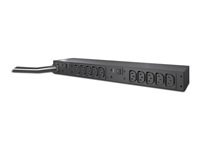 APC Basic Rack PDU - Strømfordelingsenhed (rackversion) - AC 200/208/230 V - input: NEMA L6-30 - output-stikforbindelser: 12 (power IEC 60320 C13) - 1U - 3.7 m ledning - sort - for P/N: SMTL1000RMI2UC, SMX1000C, SMX1500RM2UC, SMX1500RM2UCNC, SMX750C, SMX750CNC AP9571A