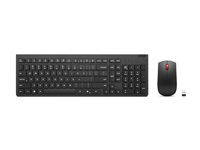 Lenovo Essential Wireless Combo Gen 2 - Sæt med mus og tastatur - trådløs - 2.4 GHz - QWERTY - Nordisk - sort - brun kasse 4X31R64497