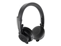 Logitech Zone Wireless Plus - Headset - på øret - Bluetooth - trådløs - aktiv støjfjerning - støjisolerende - grafit - Certified for Microsoft Teams 981-000919
