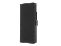 Insmat Exclusive - Flipomslag til mobiltelefon - ægte læder, pap+papir, polycarbonat (PC), PU-belægning - sort - for Sony XPERIA 10 VI 650-3253