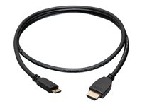 C2G 6ft 4K HDMI to Mini HDMI Cable with Ethernet - 60 Hz - M/M - HDMI-kabel med Ethernet - 19 pin mini HDMI Type C han til HDMI han - 1.83 m - afskærmet - sort 50619