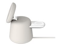 Belkin BoostCharge Pro 2-in-1 - Trådløs opladningsstander - med Qi2 + AC-strømadapter - 15 Watt - Fast Charge - sand WIZ027VFH37