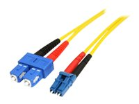 StarTech.com 1m Fiber Optic Cable - Single-Mode Duplex 9/125 - LSZH - LC/SC - OS1 - LC to SC Fiber Patch Cable (SMFIBLCSC1) - Netværkskabel - LC enkelttilstand (han) til SC enkelttilstand (han) - 1 m - 1 m. - fiberoptik - duplex - for P/N: SFPGLCSXMMST SMFIBLCSC1