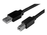 StarTech.com 15m / 50 ft Active USB 2.0 A to B Cable - Long 15 m USB Cable - 50 ft USB Printer Cable - 1x USB A (M), 1x USB B (M) - Black (USB2HAB50AC) - USB-kabel - USB Type B (han) til USB (han) - USB 2.0 - 15 m - aktiv - sort - for P/N: ICUSB232D USB2HAB50AC