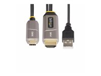 StarTech.com 50ft (15.2m) USB-C to HDMI 2.0 Active Optical Cable, 4K 60Hz - HDMI-kabel - 24 pin USB-C han til HDMI, USB (kun strøm) han - 15.2 m - afskærmet/fiberoptisk - sort - Active Optical Cable (AOC), 4K60 Hz (3840 x 2160) support, aktiv, Ensrettet 146B-USBC-HDMI4K-AOC