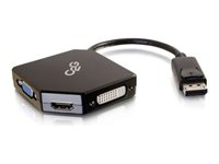 C2G DisplayPort to HDMI, VGA, DVI Adapter Converter - M/F - Video transformer - DVI, HDMI, VGA - DVI, HDMI, VGA - sort 54340