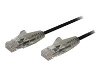 StarTech.com 1ft Slim LSZH CAT6 Ethernet Cable, 10 Gigabit Snagless RJ45 100W PoE Patch Cord, CAT 6 10GbE UTP Network Cable w/Strain Relief, Black, Fluke Tested/ETL/Low Smoke Zero Halogen - Category 6 - 28AWG (N6PAT1BKS) - Patchkabel - RJ-45 (han) til RJ-45 (han) - 30 cm - UTP - CAT 6 - knastfri, strenget - sort N6PAT1BKS
