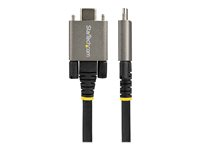 StarTech.com 20" 50cm Side Screw Locking USB C Cable 10Gbps, USB 3.1/3.2 Gen 2 Type-C Cable, 100W (5A) Power Delivery Charging, DP Alt Mode, Dual Screw Lock, USB-C to C Cord, Charge/Sync - Thunderbolt 3 Compatible - USB-kabel - 24 pin USB-C (han) lige/låsende til 24 pin USB-C (han) lige - USB 3.2 Gen 2 / DisplayPort 1.4 /Thunderbolt 3 - 50 cm - 4K support - sort, grå USB31CCSLKV50CM