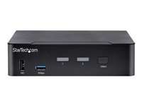 StarTech.com USB C KVM Switch, 2 Port DisplayPort KVM w/ 4K 60Hz UHD HDR Video, 3.5mm Audio, USB Type C KVM Switch, 4x USB HID and 2x USB A 3.2 Gen 1 5Gbps Hub, Thunderbolt 3/4 Compatible - Hot Key Switching (SV231DPUCA) - KVM / audio / USB switch - 2 x KVM / audio / USB - desktop - TAA-kompatibel SV231DPUCA