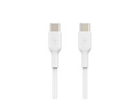 Belkin BoostCharge - USB-kabel - 24 pin USB-C (han) til 24 pin USB-C (han) - 1 m - hvid CAB003BT1MWH