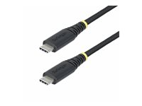 StarTech.com 1m USB-C Charging Cable, 240W, Silicone Jacket w/Braid - USB-kabel - 24 pin USB-C (han) til 24 pin USB-C (han) - USB 2.0 - 48 V - 5 A - 1 m - USB Power Delivery (240 W), forlænget strømrækkevidde (EPR) - sort S2CEPR1M-USB-CABLE