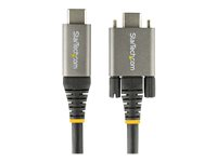 StarTech.com 20" 50cm Side Screw Locking USB C Cable 10Gbps, USB 3.1/3.2 Gen 2 Type-C Cable, 100W (5A) Power Delivery Charging, DP Alt Mode, Dual Screw Lock, USB-C to C Cord, Charge/Sync - Thunderbolt 3 Compatible - USB-kabel - 24 pin USB-C (han) lige/låsende til 24 pin USB-C (han) lige - USB 3.2 Gen 2 / DisplayPort 1.4 /Thunderbolt 3 - 50 cm - 4K support - sort, grå USB31CCSLKV50CM