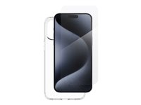 Zagg InvisibleShield Glass Elite 360 - Beskyttende kasse til mobiltelefon - glas, polykarbonat - gennemsigtig - for Apple iPhone 15 Pro Max 200511807