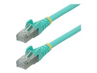 StarTech.com 1.5m CAT6a Ethernet Cable - Aqua - Low Smoke Zero Halogen (LSZH) - 10GbE 500MHz 100W PoE++ Snagless RJ-45 w/Strain Reliefs S/FTP Network Patch Cord - Patchkabel - RJ-45 (han) til RJ-45 (han) - 1.5 m - S/FTP - CAT 6a - IEEE 802.3bt - knastfri, strenget, formet, halogenfri - akvamarin NLAQ-150-CAT6A-PATCH