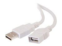 C2G 3.3ft USB Extension Cable - USB A to USB A Extension Cable - USB 2.0 - White - M/F - USB-kabel - USB (han) til USB (hun) - 0.9 m 19003