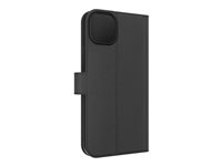 Zagg - Flipomslag til mobiltelefon - læder mønster - sort - for Apple iPhone 15 Plus 702314823