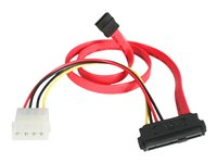 StarTech.com 18in SAS 29 Pin to SATA Cable with LP4 Power - 18in SAS 29 pin to SATA Cable - 18in SFF 8482 to SATA (SAS729PW18) - ATA/SAS-kabel - 4-PIN intern strøm, 29 pin intern SAS (SFF-8482) til SATA (R) - 46 cm - rød - for P/N: DRW150SASBK SAS729PW18