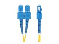 StarTech.com 2m (6.6ft) SC to SC (UPC) OS2 Single Mode Duplex Fiber Optic Cable, 9/125µm, Laser Optimized, 40G/100G Zipcord, Bend Insensitive, Low Insertion Loss - LSZH Fiber Patch Cord (SMDOS2SCSC2M) - Patchkabel - SC/UPC enkelttilstand (han) til SC/UPC enkelttilstand (han) - 2 m - 2 m. - 2 mm - fiberoptik - duplex - 9 / 125 micron - OS1/OS2 - halogenfri - gul SMDOS2SCSC2M