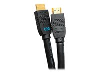 C2G 50ft Ultra Flexible 4K Active HDMI Cable Gripping 4K 60Hz - In-Wall M/M - HDMI-kabel med Ethernet - HDMI han til HDMI han - 15.2 m - sort - aktiv, 4K60 Hz support C2G10384
