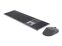 Dell Pro Plus Keyboard and Mouse KM7321W - Sæt med mus og tastatur - trådløs - 2.4 GHz, Bluetooth 5.0 - QWERTY - Pan Nordic - titan grå - med 3 years NBD Advance Exchange - for Latitude 7320 Detachable; XPS 17 9710 KM7321WGY-NOR
