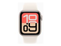 Apple Watch SE 3 (GPS) - 40 mm - stjernelys-aluminium - smart ur med sportsbånd - fluoroelastomer - stjernelys - båndstørrelse: S/M - 64 GB - Wi-Fi 4, Bluetooth - 26.3 g MEH34QN/A