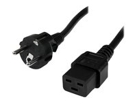 StarTech.com 2m (6ft) Computer Power Cord, 16AWG, EU Schuko to C19 Power Cord, 16A 250V, Black Replacement AC Cord, TV/Monitor Power Cable, Schuko CEE 7/7 to IEC 60320 C19 Power Cord - PC Power Supply Cable - Strømkabel - IEC 60320 C19 til power CEE 7/7 (han) - AC 250 V - 2 m - formet - sort PXTEUC192M