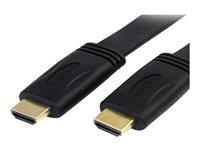 StarTech.com 6 ft Flat High Speed HDMI Cable with Ethernet - Ultra HD 4k x 2k HDMI Cable - HDMI to HDMI M/M - Flat HDMI Cable (HDMIMM6FL) - HDMI-kabel med Ethernet - HDMI han til HDMI han - 1.8 m - sort HDMIMM6FL