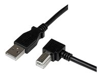 StarTech.com 1m USB 2.0 A to Right Angle B Cable Cord - 1 m USB Printer Cable - Right Angle USB B Cable - 1x USB A (M), 1x USB B (M) (USBAB1MR) - USB-kabel - USB Type B (han) til USB (han) - USB 2.0 - 1 m - 90° stikforbindelse - sort USBAB1MR