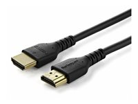 StarTech.com 1.5m (4.9ft) Premium High Speed HDMI Cable with Ethernet, 4K - Premium High Speed - HDMI-kabel med Ethernet - HDMI han til HDMI han - 1.5 m - afskærmet - sort - passivt, 4K60Hz (4096 x 2160) support, robust, HDR support RHDMM150CMP