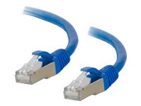C2G Cat6a Booted Shielded (STP) Network Patch Cable - Patchkabel - RJ-45 (han) til RJ-45 (han) - 1.5 m - STP - CAT 6a - formet, knastfri, strenget - blå 89909