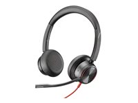 Poly Blackwire 8225 - Blackwire 8200 series - headset - på øret - kablet - aktiv støjfjerning - USB-C - sort - Certified for Microsoft Teams, UC-certificeret 8X225AA