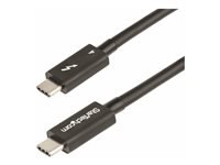 StarTech.com 1.6ft (50cm) Thunderbolt 4 Cable, 40Gbps, 100W Power Delivery, 4K/8K Video Support, Intel-Certified Thunderbolt Cable - Compatible w/ USB4/Thunderbolt 3/USB 3.2/USB Type-C/DisplayPort (TBLT4MM50CM) - Thunderbolt kabel - Thunderbolt 4 (han) til Thunderbolt 4 (han) - USB4/Thunderbolt 3/USB 3.2/USB Type-C/DisplayPort - 50 cm - passiv, 4K support, 8K support, USB Power Delivery (100 W) - sort TBLT4MM50CM