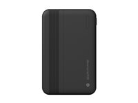 dbramante1928 re-charge - Powerbank - 5000 mAh - 20 Watt - Apple 2.4A, BC 1.2, PD 2.0, PD 3.0, QC 2.0, QC 3.0 - 2 output-stikforbindelser (24 pin USB-C, USB Type A) - på kabel: USB-C - sort CP05ACBL7151
