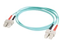 C2G SC-SC 10Gb 50/125 OM3 Duplex Multimode PVC Fiber Optic Cable (LSZH) - Netværkskabel - SC multimodus (han) til SC multimodus (han) - 1 m - 1 m. - fiberoptik - duplex - 50 / 125 my - OM3 - halogenfri - akvamarin 85513