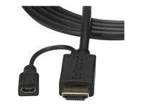 StarTech.com HDMI to VGA Cable - 3 ft / 1m - 1080p - 1920 x 1200 - Active HDMI Cable - Monitor Cable - Computer Cable (HD2VGAMM3) - Adapterkabel - HDMI, Micro-USB Type B (kun strøm) til HD-15 (VGA) han - 1 m - sort - aktiv, 1920 x 1200 (WUXGA) support HD2VGAMM3
