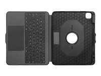 Targus Versavu - Tastatur og folio-kasse - med trackpad - bagbelyst - trådløs - Bluetooth 5.0 - QWERTY - Nordisk - sort THZ989NO