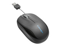 Kensington Pro Fit Retractable Mobile - Mus - optisk - 3 knapper - kablet - USB - sort K72339EU