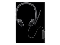 Dell Wired Headset WH3024 - Headset - på øret - kablet - USB-C - Certified for Microsoft Teams, Zoom Certified WH3024-DWW