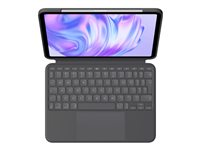 Logitech Combo Touch - Tastatur og folio-kasse - med trackpad - bagbelyst - Apple Smart connector - QWERTY - US International - grafit - for Apple 11-inch iPad Pro (M4) 920-012831