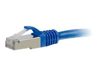 C2G Cat6a Booted Shielded (STP) Network Patch Cable - Patchkabel - RJ-45 (han) til RJ-45 (han) - 10 m - STP - CAT 6a - formet, knastfri, strenget - blå 89927