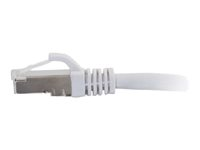 C2G Cat6a Booted Shielded (STP) Network Patch Cable - Patchkabel - RJ-45 (han) til RJ-45 (han) - 30 cm - STP - CAT 6a - formet, knastfri, strenget - hvid 89933