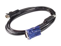 APC - Kabel til tastatur / video / mus (KVM) - USB, HD-15 (VGA) til HD-15 (VGA) - 3.66 m - for P/N: AP5201, AP5202, AP5808, AP5816, KVM1116R AP5257