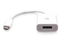 C2G USB-C to DisplayPort Adapter Converter - 4K 60Hz - White - Videoadapter - 24 pin USB-C (han) til DisplayPort (hun) - Thunderbolt 3 / Thunderbolt 4 - 4K60 Hz support - hvid C2G26934