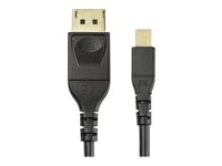 StarTech.com 6ft (2m) VESA Certified Mini DisplayPort to DisplayPort 1.4 Cable, 8K 60Hz HBR3 HDR, Super UHD mDP to DP 1.4 Cord, Slim (34 AWG) Ultra HD 4K 120Hz, Monitor/Video Cable - mDP to DP Cable (DP14MDPMM2MB) - DisplayPort kabel - Mini DisplayPort (han) haspet til DisplayPort (han) haspet - DisplayPort 1.4 - 2 m - 8K support - sort DP14MDPMM2MB