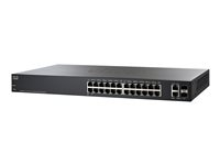 Cisco 220 Series SF220-24 - Switch - Administreret - 24 x 10/100 + 2 x combo Gigabit SFP - desktop, monterbar på stativ - istandsat SF220-24-K9-UK-RF