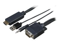 Sony CAB-VGAHDMI1 - HDMI-kabel - HDMI han til USB, HD-15 (VGA), mini-phone stereo 3.5 mm han - 1 m - for Sony FW-43XD8001, FW-49XD8001, FW-55XD8501, FW-65XD8501, FW-75XD8501, FW-85XD8501 CAB-VGAHDMI1