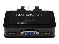 StarTech.com 2 Port USB VGA Cable KVM Switch - USB Powered with Remote Switch - KVM with VGA - Dual Port VGA KVM Switch (SV211USB) - KVM switch - 2 x KVM port(s) - 1 lokalbruger - desktop SV211USB